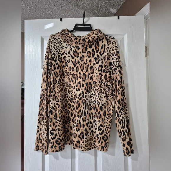 Chaps Leopard Print Sweater - Picture 2 of 3